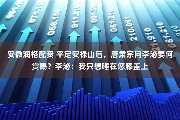 安微润格配资 平定安禄山后，唐肃宗问李泌要何赏赐？李泌：我只想睡在您膝盖上