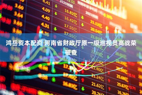 鸿岳资本配资 河南省财政厅原一级巡视员高战荣被查